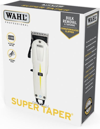Wahl Professional Super Taper Презареждаема Машинка За Подстригване Бяла