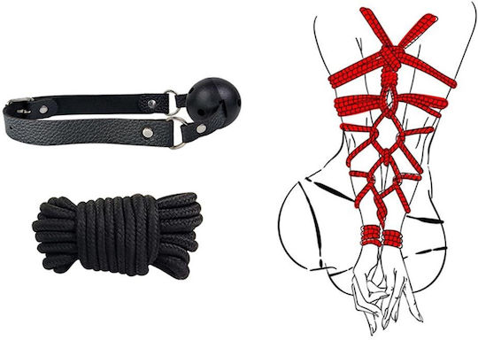 Еротични BDSM Комплект в Черен Цвят 8бр