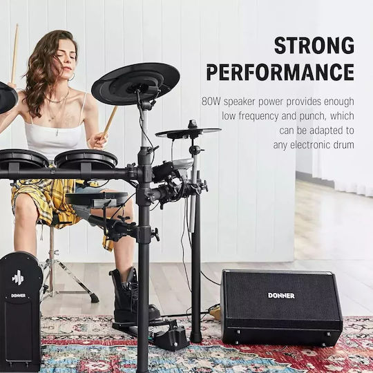 Donner DDA-80 EC1738 Active Speaker PA 80W with Woofer 8"