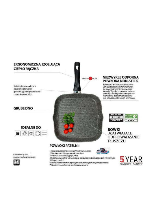Cortina Granitium Grill Pan 28x28cm/4.0mm