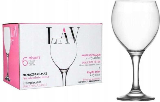 Gurallar Misket Kelch Weinbrillen Kegelförmige Glas 365ml 6 Stück