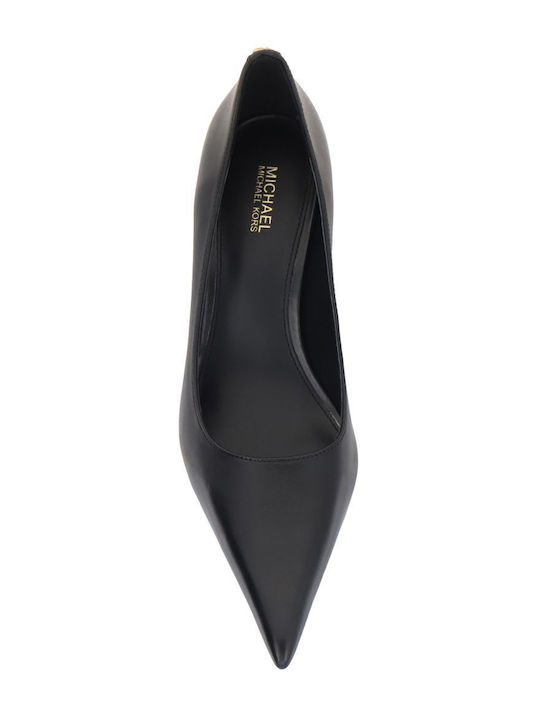 Leather Black Heels Luna Mid Pump