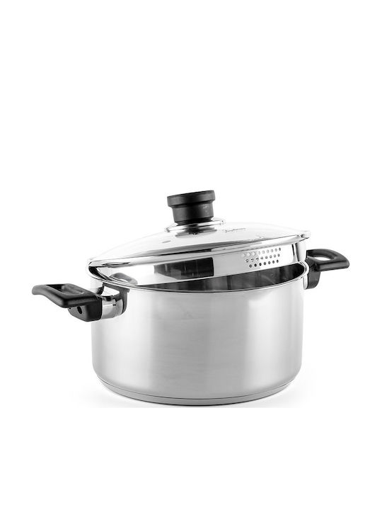 Luigi Ferrero Tiefer Edelstahl-Topf 3.2Es / 20cm