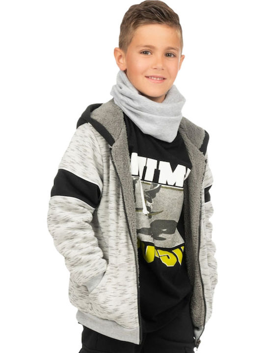 Kids Sweatshirt Cardigan with Hood and Pockets Grey