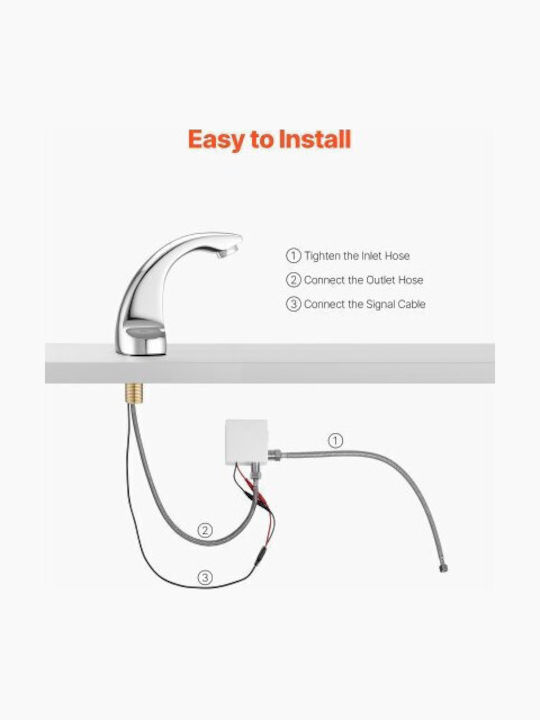 Vevor Mixing Sink Faucet with Photocell Sensor Silver