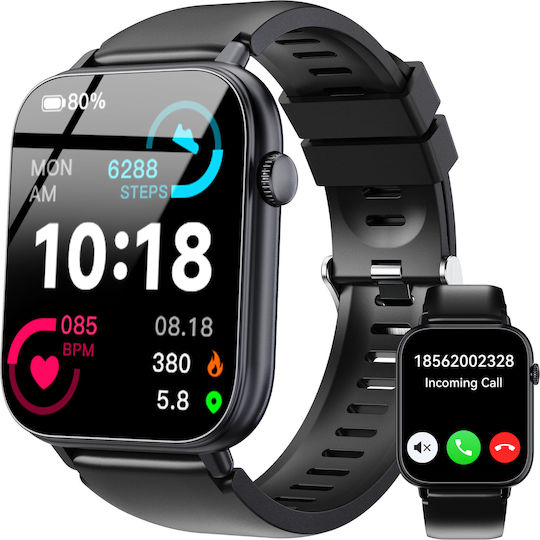 Oukitel V3 Smartwatch mit Pulsmesser (Schwarz)