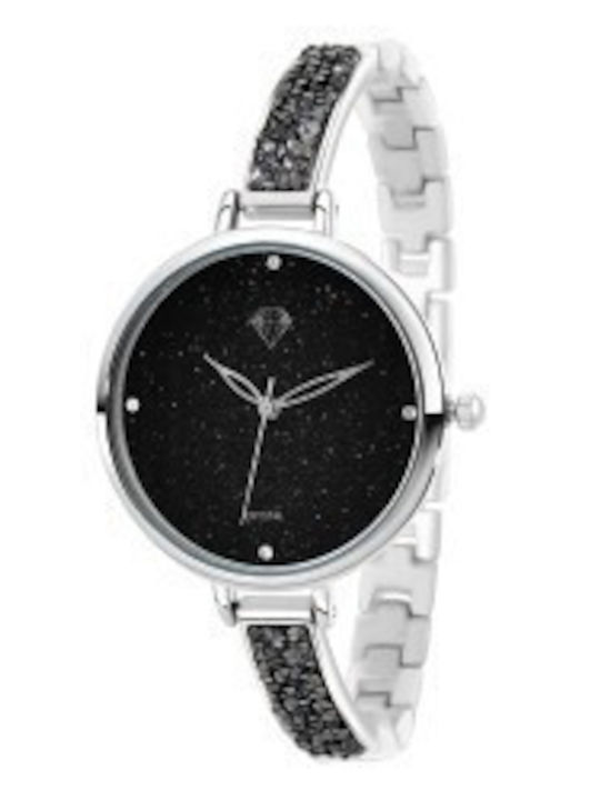 So Charm Women's Watch with Black Metal Bracelet