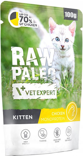 VetExpert Raw Paleo Wet Food for Young Cats with Chicken 100gr