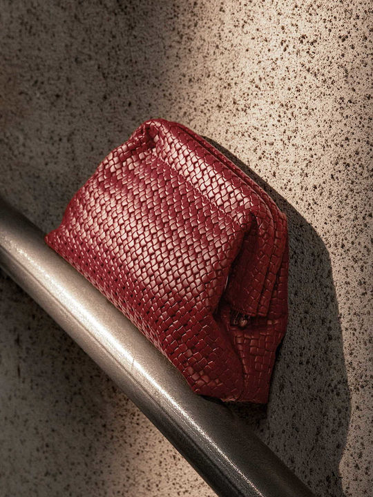 Celestino Дамска Чанта Clutch Релефна Бордо