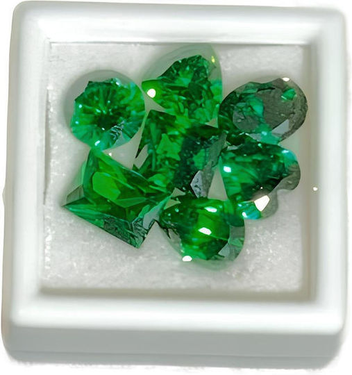 Set of 7 Pieces Emerald Corundum Decorative Stones Various Shapes Forms Set of 7 Pieces Emerald Corundum Decorative Stones Various Shapes Forms