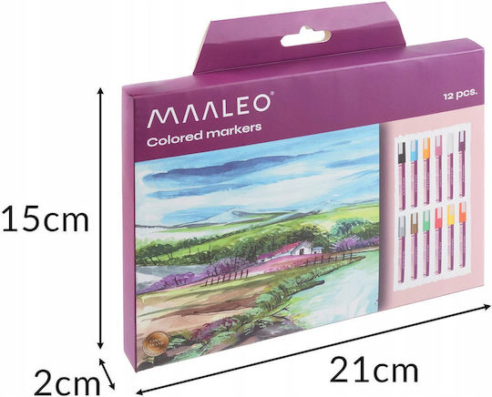 Maaleo Γκρι Μαρκαδόροι Ζωγραφικής 20mm Neon Σετ 12τμχ
