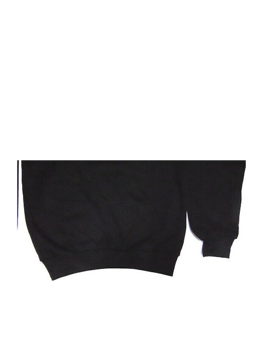 Fleece Kids Sweatshirt with Hood and Pockets Black Classic
