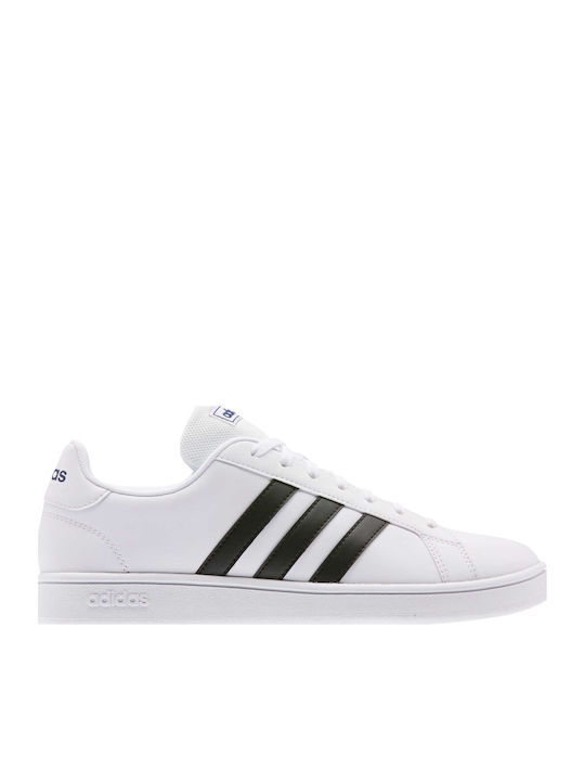 Grand Court Base Adidași Pentru Bărbați Alb Nor / Negru Core / Albastru Închis
