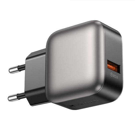 Lamtech Φορτιστής Χωρίς Καλώδιο με Θύρα USB-A 18W Quick Charge 3.0 Γκρι (LAM980473)