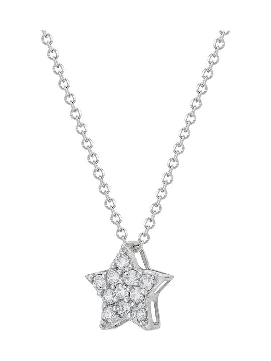 Kiriakos Gofas Charm mit Design Stern aus Weißgold 14K