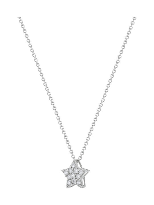 Kiriakos Gofas Charm mit Design Stern aus Weißgold 14K