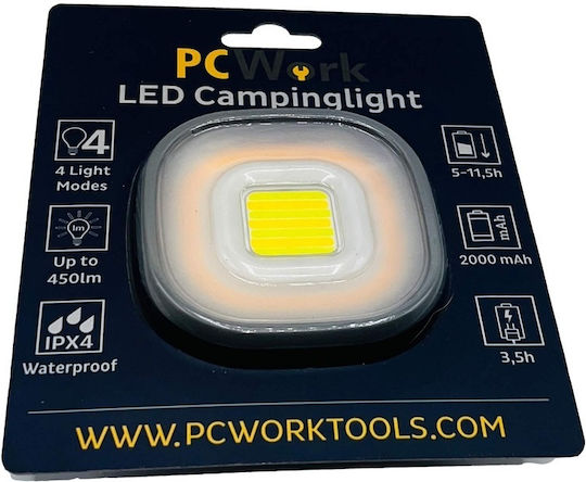 Pcwork Led Rechargeable Waterproof Camping Light with Flashlight 450lm