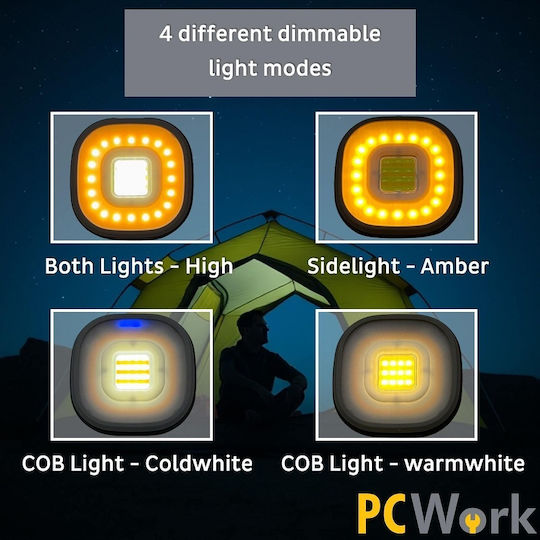 Pcwork Led Rechargeable Waterproof Camping Light with Flashlight 450lm
