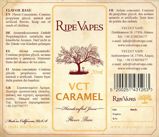 Ripe Vapes Flavor Shot 15ml 1Stück Vct Caramel