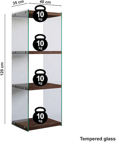 Bibliothek Walnuss 40x35x120cm