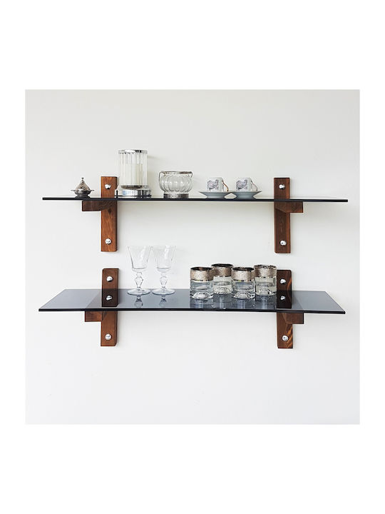 Ράφια Τοίχου Fume-walnut (2τμχ) 85x25x25εκ.