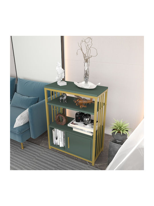 Bookcase Letos Green-Gold 60x29.6x80 cm