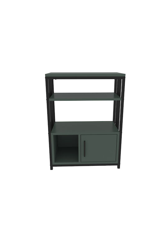 Βιβλιοθήκη Letos Green-black 60x29.6x80εκ.