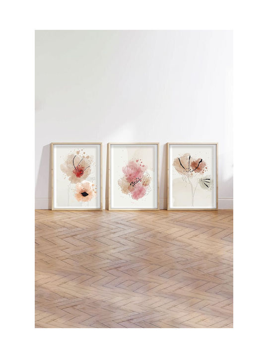 Threefold Painting 120x40 A-g 693bse1499 120x40 Wooden