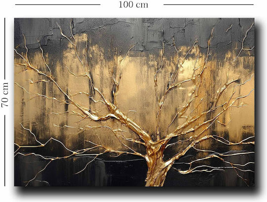 Canvas Painting 895fna1206 100x70cm Black-gold Wallity Horizontal Wood Canvas