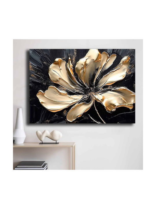Canvas Painting 895fna1205 100x70cm Black-gold Wallity Horizontal Wood Canvas