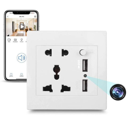 Cameră Ascunsă WiFi Plug de alimentare cu Slot pentru Card de Memorie