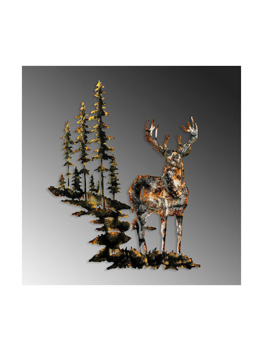 Wallity Διακοσμητική Σιλουέτα Deer Χάλκινη από Μέταλλο 79x65cm