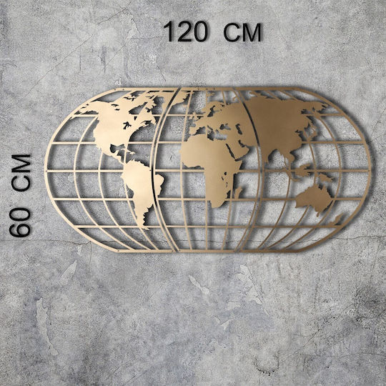 Wallity Decorațiune Pentru Perete Aurie Din Metal 120x60cm