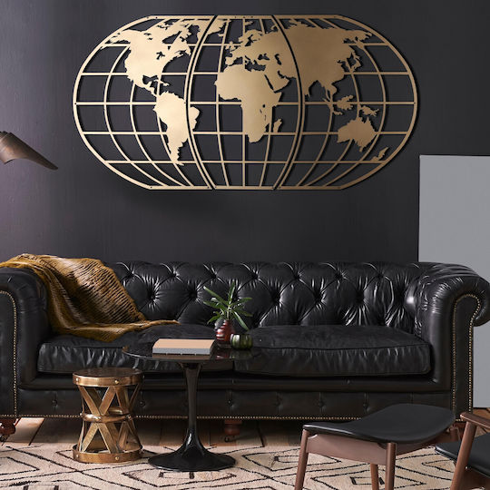 Wallity Decorațiune Pentru Perete Aurie Din Metal 120x60cm