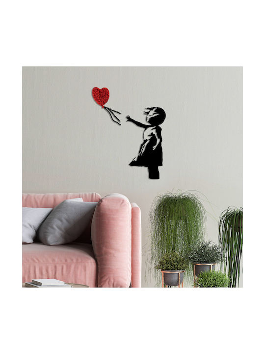 Wallity Decorative Silhouette Banksy Handmade Black Metal 105x85cm