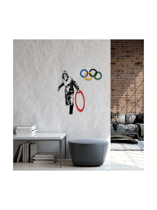 Wallity Decorative Silhouette Banksy Black Metal 62x61cm