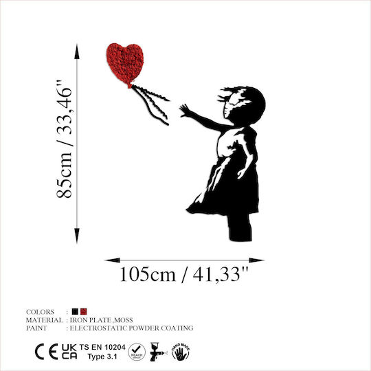 Wallity Decorative Silhouette Banksy Handmade Black Metal 105x85cm
