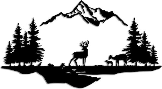 Wallity Decorative Silhouette Deer Black Metal 11cm 2 Pieces