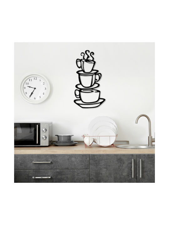Wallity Wanddekoration Silhouette Kaffee Schwarz aus Metall 75x40cm
