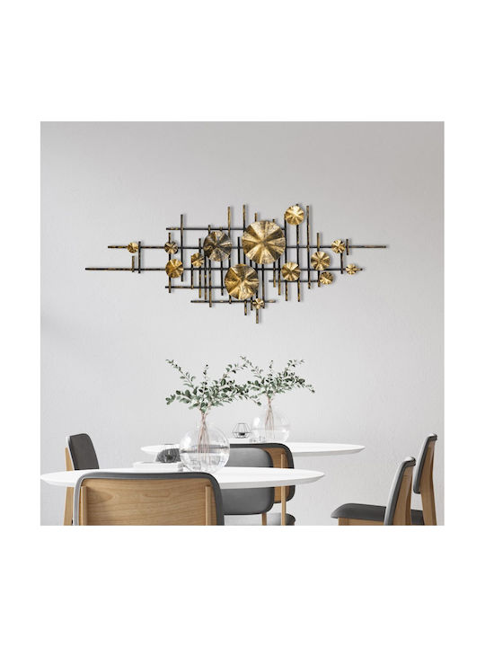 Mihrimah Wall Decor 279enz2533 113x7x44cm Black-gold Wallity Metal