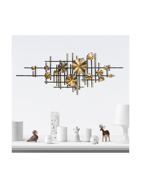 Mihrimah Wall Decor 279enz2533 113x7x44cm Black-gold Wallity Metal