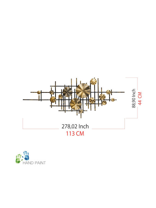Mihrimah Wall Decor 279enz2533 113x7x44cm Black-gold Wallity Metal