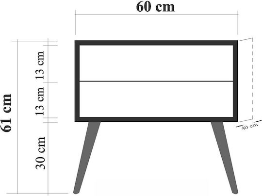 Noptieră City Triangle Multicolor 60x40x61cm