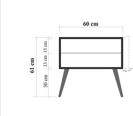 Nachttisch City Two Daisy Mehrfarbig 60x40x61cm