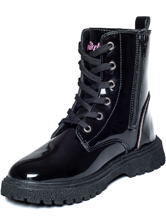 Kinderstiefel aus Lackleder Schwarz