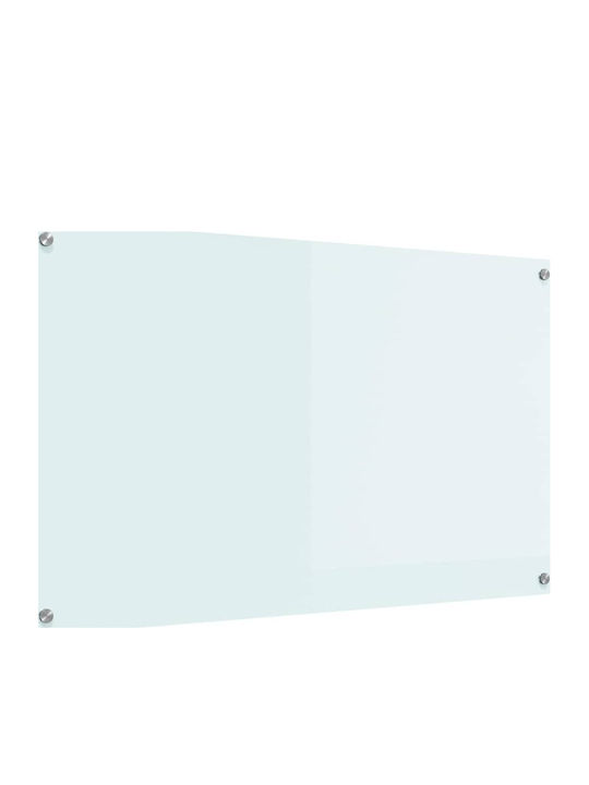 Vidaxl Kitchen Back Panel White 100 x 60 x 0.8 cm Tempered Glass