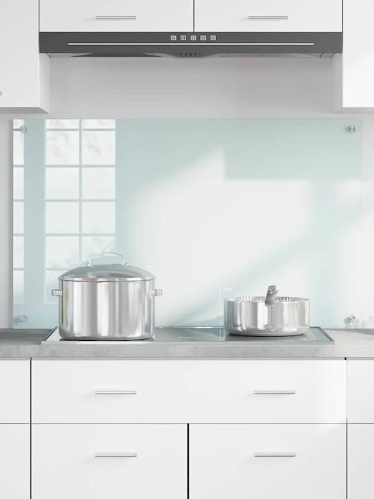 Vidaxl Kitchen Back Panel White 100 x 60 x 0.8 cm Tempered Glass