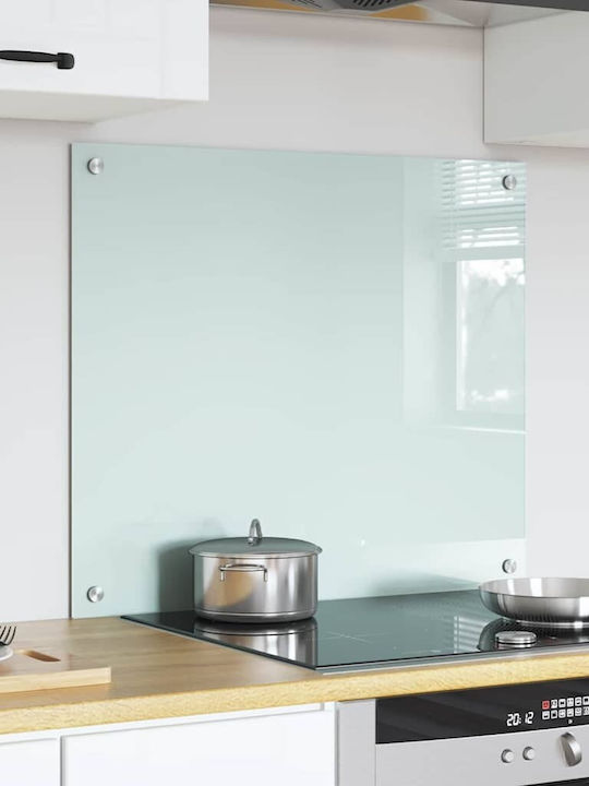 Vidaxl Kitchen Back Panel White 70 x 60 x 0.8 cm Tempered Glass