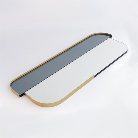Aberto Design Day & Night Καθρέπτης Τοίχου Ολόσωμος με Χρυσό Μεταλλικό Πλαίσιο 130x60cm