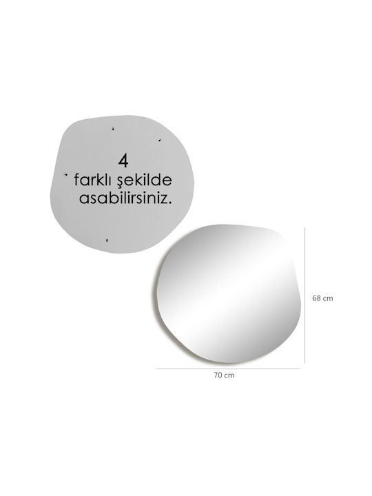Aberto Design Asso Καθρέπτης Τοίχου με Κίτρινο Πλαστικό Πλαίσιο 70x67cm